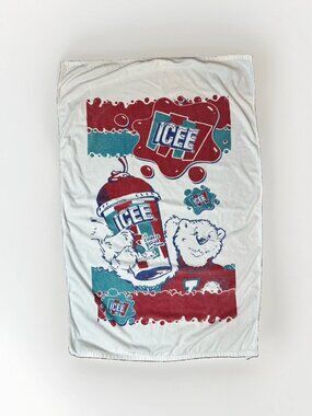 🧊 Vintage ICEE Polar Bear Beach Towel 1970s Coldest Drink in Town Rare Promo 🧊